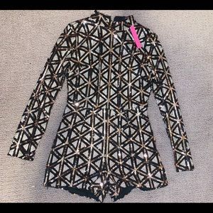 Short romper with sequence.